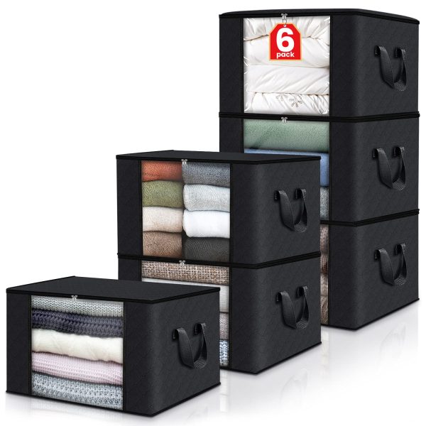 6 Pack Quilted Clothes Storage Bags