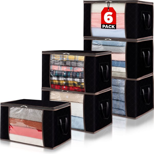 6 Pack Closet Organizers Large Storage Bags