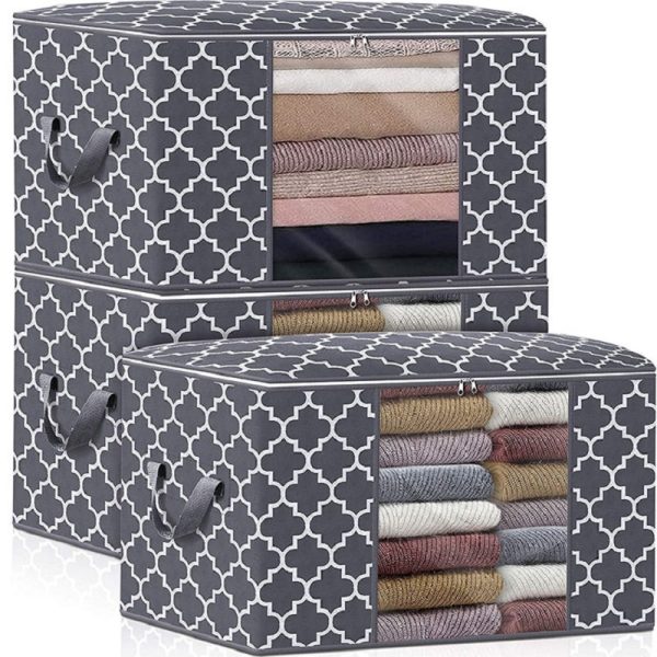 3 Pack Large Blanket Clothes Organization Storage Bags