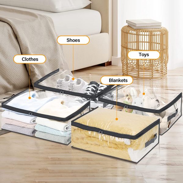 4 Pack Sweater Bed Sheet Clear Storage Bags