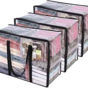 3 Pack Reinforced Organizer Clothes Storage Bags