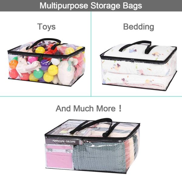 3 Pack Reinforced Organizer Clothes Storage Bags