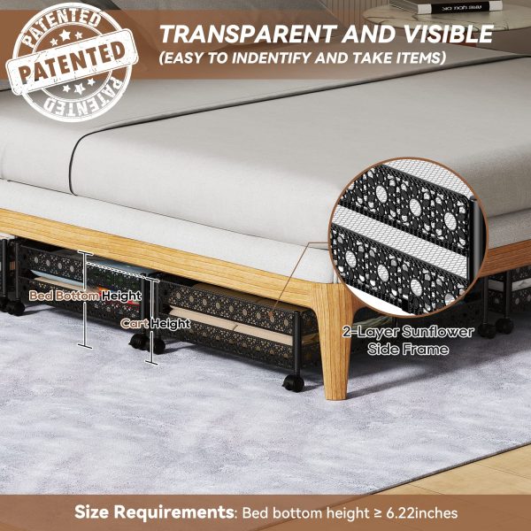 Under the Bed Storage Rack with Wheels