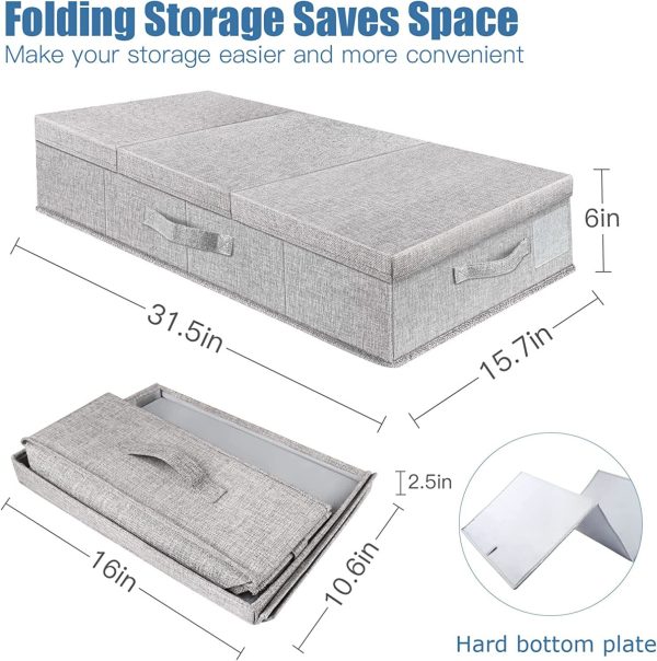 2 Pack Underbed Storage Boxes Bin with Lids