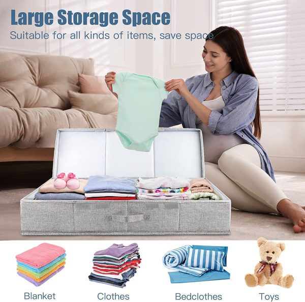 2 Pack Underbed Storage Boxes Bin with Lids