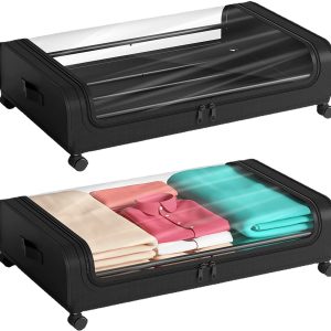 2 Pack Under Bed Storage Boxes with Wheels
