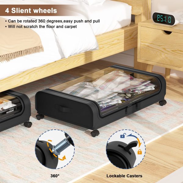 2 Pack Under Bed Storage Boxes with Wheels