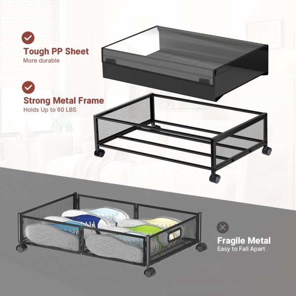 2 Pack Under Bed Storage Boxes with Wheels