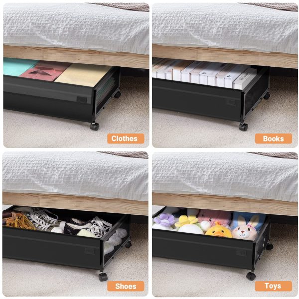 2 Pack Under Bed Storage Boxes with Wheels