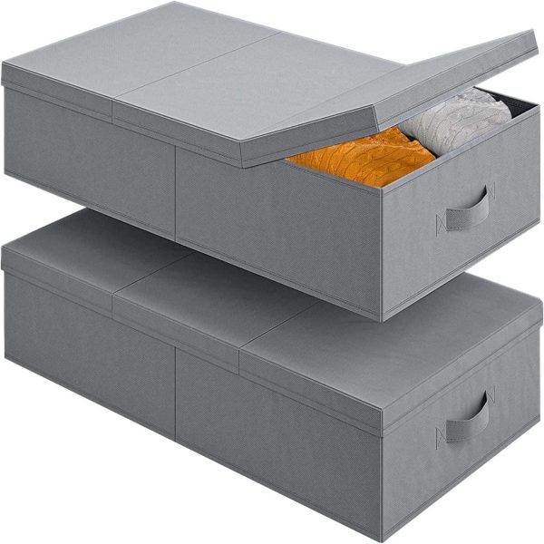 2 Pack Under Bed Storage Boxes With Lids