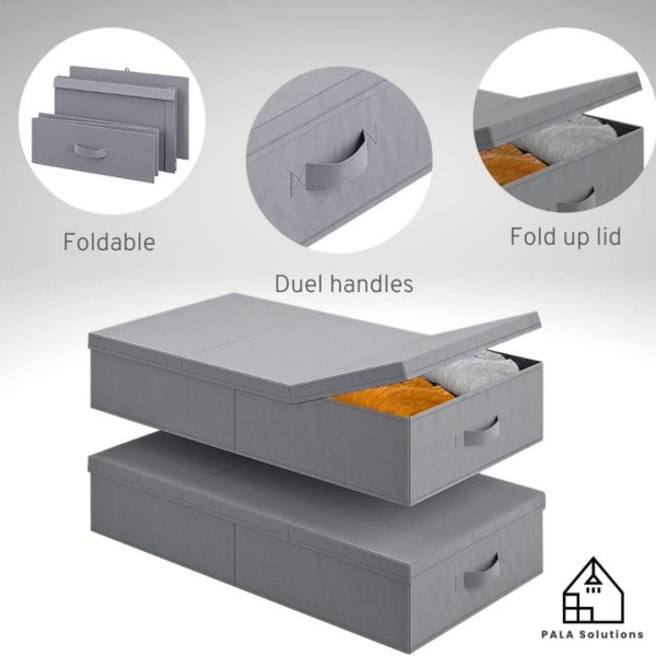 2 Pack Under Bed Storage Boxes With Lids