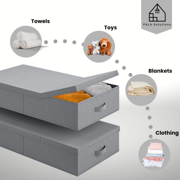 2 Pack Under Bed Storage Boxes With Lids