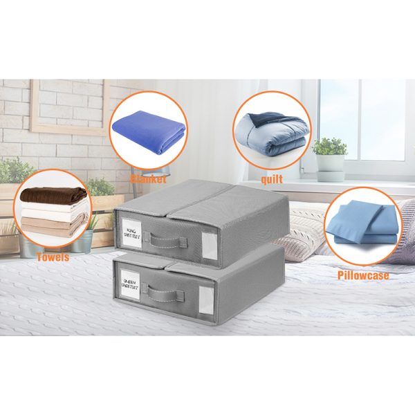 2 Pack Foldable Bed Sheet Set Storage Boxes