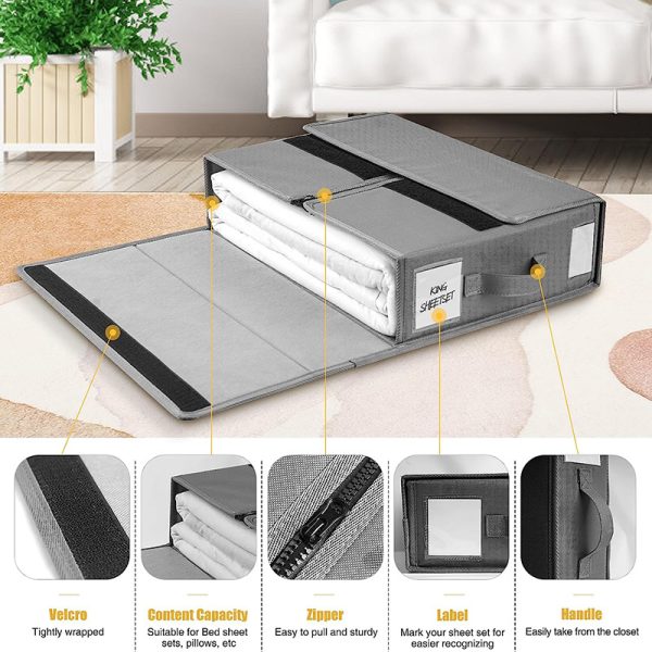 2 Pack Foldable Bed Sheet Set Storage Boxes