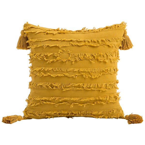 Corner Tassel Linen-Cotton Cutout Amazon New Hot Selling American Country Moroccan Pillow Cover