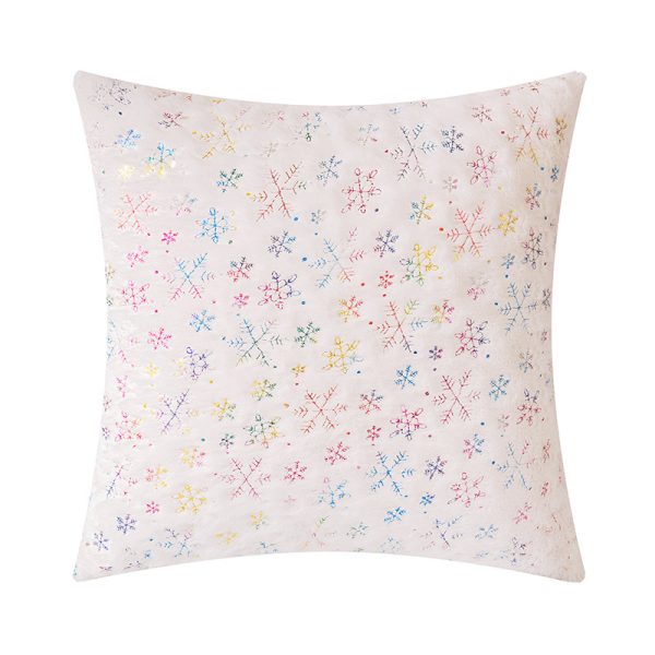 Foil-Printed Gold Snowflake Pillow Cover