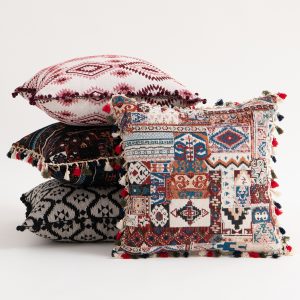American INS Moroccan Floral Pom Pom Geometric Pillow Cover - Decorative Cushion Case