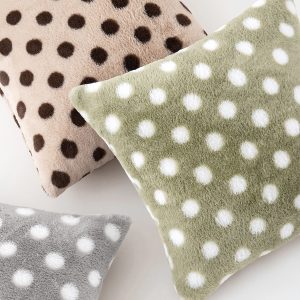 Adorable Rabbit Fur Polka Dot Circle Cushion - INS Style Plush Pillowcase for Backrest, Headrest, and Decorative Use