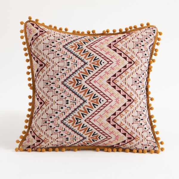 American INS Moroccan Floral Pom Pom Geometric Pillow Cover - Decorative Cushion Case