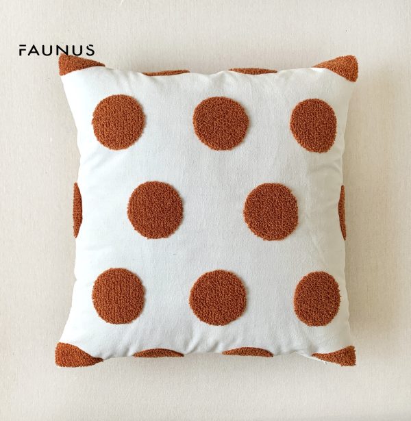 Chessboard Polka Dot Caramel Green Fashion Embroidered Pillow - Add Style and Comfort to Your Space