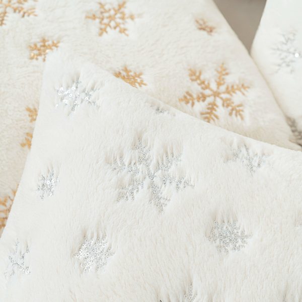 Sparkling Christmas Snowflake Pillow Cover