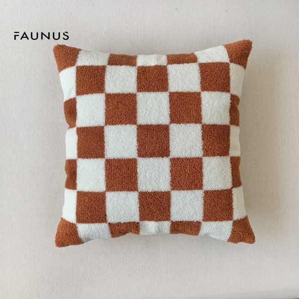 Chessboard Polka Dot Caramel Green Fashion Embroidered Pillow - Add Style and Comfort to Your Space