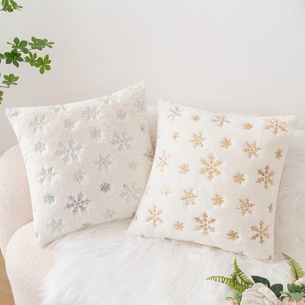 Sparkling Christmas Snowflake Pillow Cover