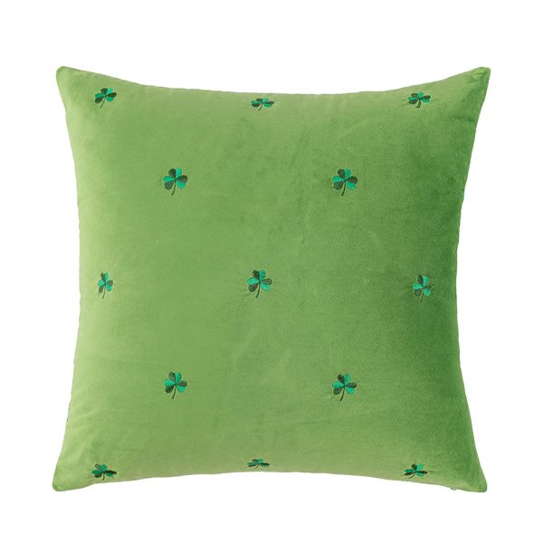 Large Four-Leaf Clover Velvet Pillow Cover