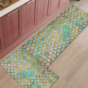 Fish Scale Kitchen Rug Set