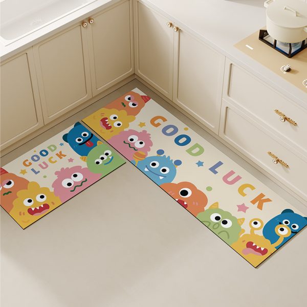 Monster Cartoon Kitchen Mat Set