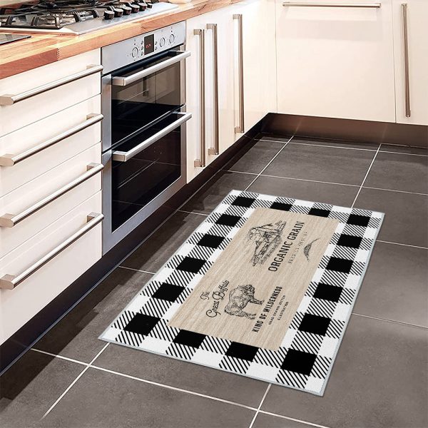 Buffalo Plaid Check Kitchen Rug