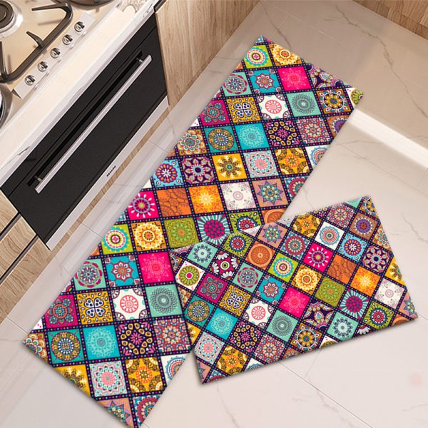 Boho Floral Kitchen Rugs Mat