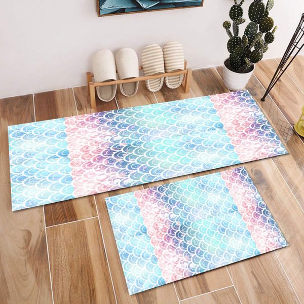 Fish Scale Kitchen Rug Set