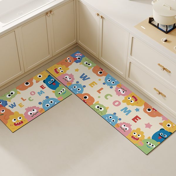 Monster Cartoon Kitchen Mat Set