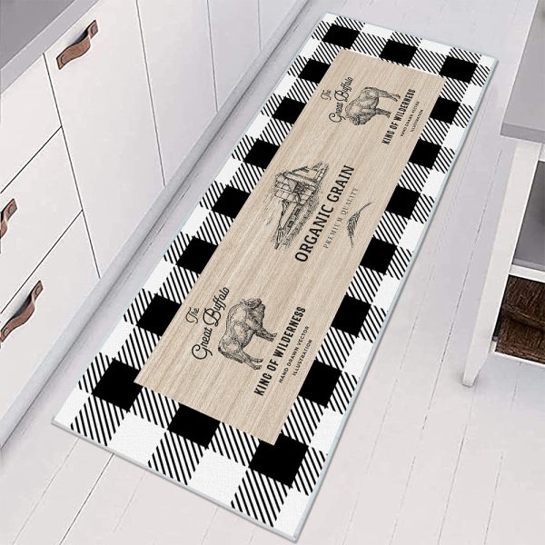 Buffalo Plaid Check Kitchen Rug