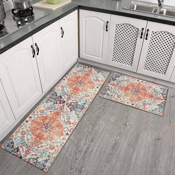 Blue Flowers Bohemia Kitchen Mats