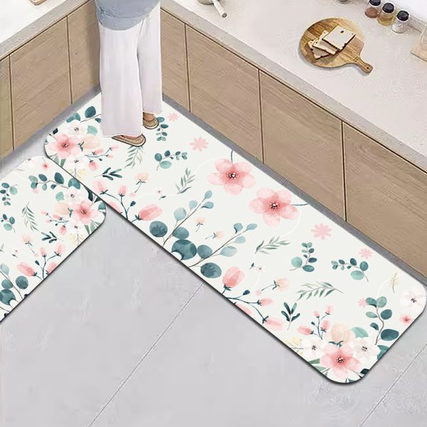 Flowers Kitchen Mats Set