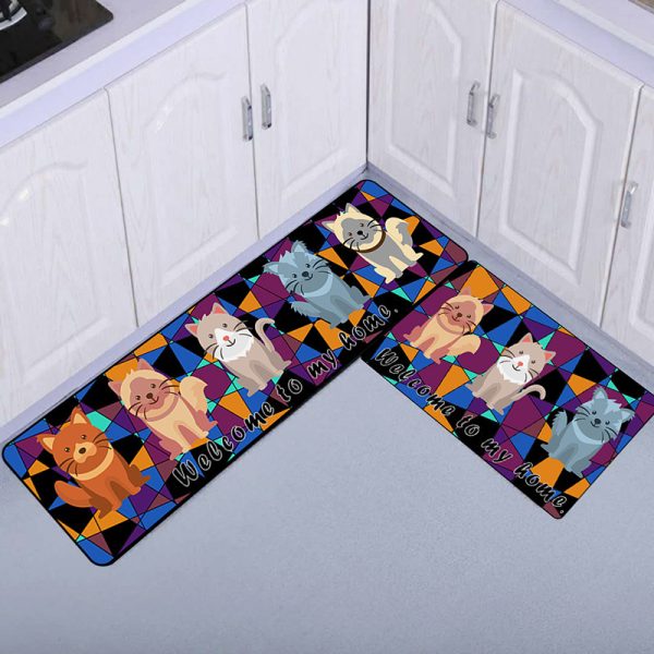 Cats Decorative Kitchen Rugs Set