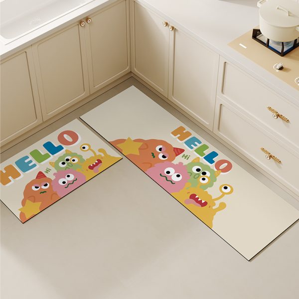 Monster Cartoon Kitchen Mat Set