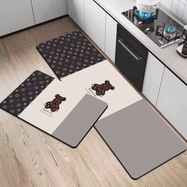 Cartoon Bear Kitchen Mat Set of 2