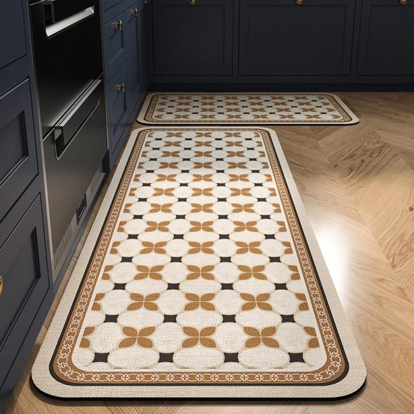 Modern Geometric Square Kitchen Rugs