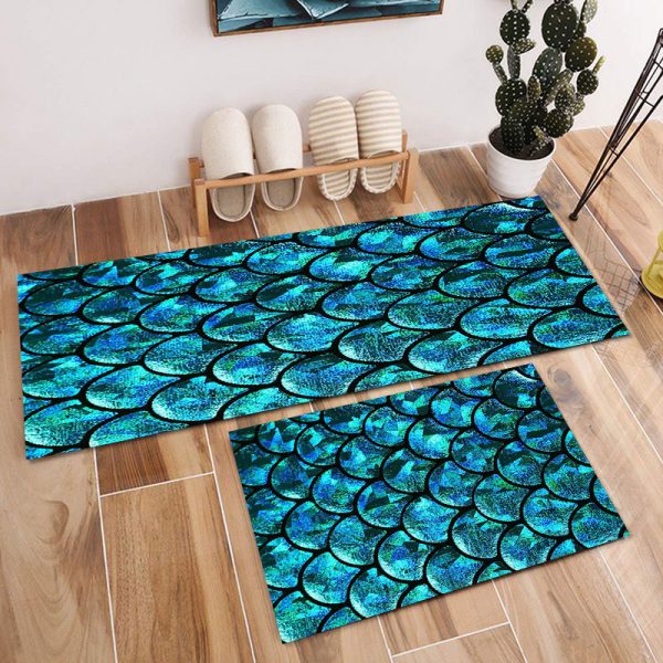 Fish Scale Kitchen Rug Set