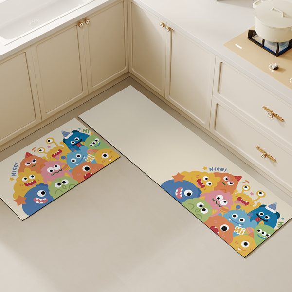 Monster Cartoon Kitchen Mat Set