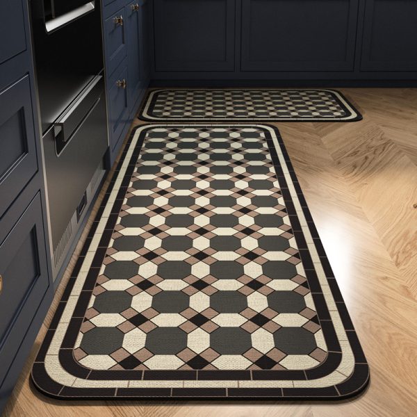 Modern Geometric Square Kitchen Rugs