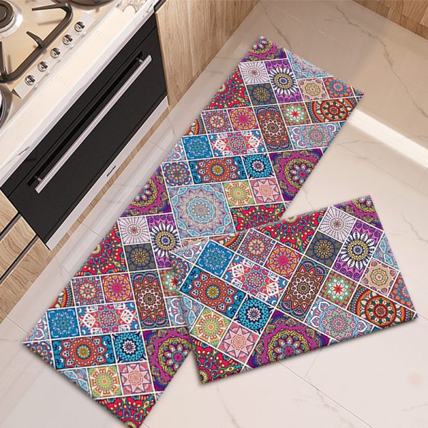 Boho Floral Kitchen Rugs Mat