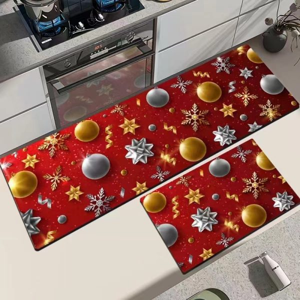 Christmas Kitchen Rug Mat Set