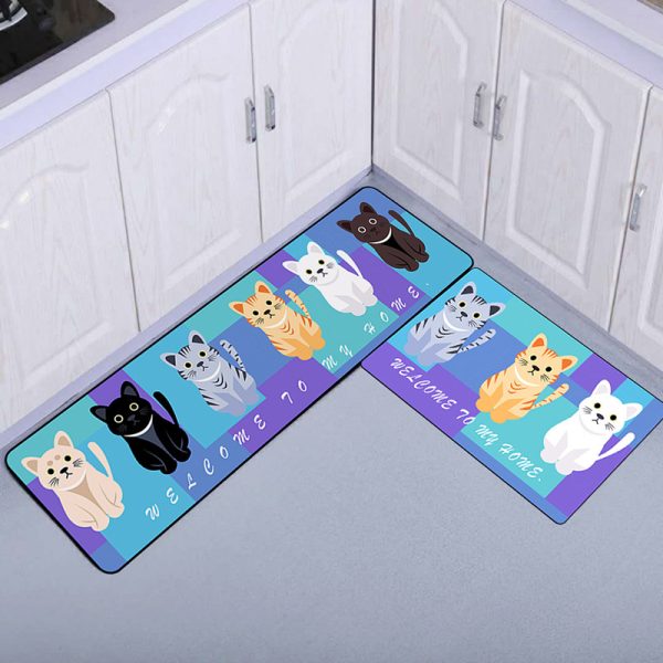 Cats Decorative Kitchen Rugs Set