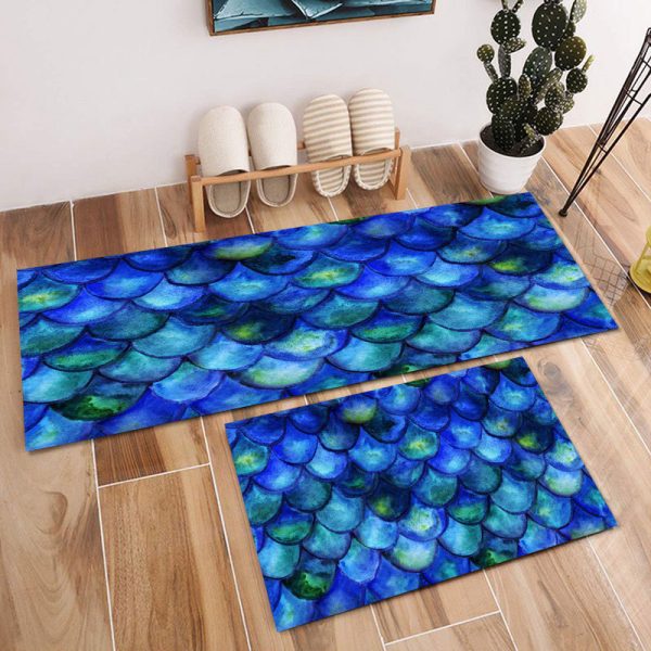 Fish Scale Kitchen Rug Set