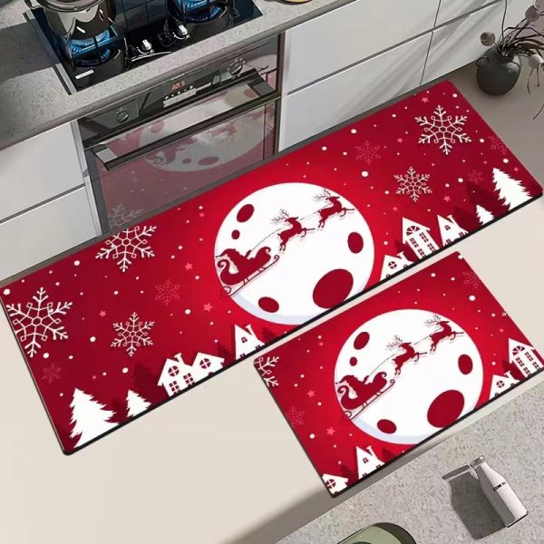 Christmas Kitchen Rug Mat Set