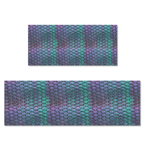 Fish Scale Kitchen Rug Set